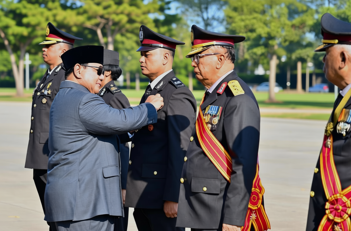 Prabowo Anugerahkan Tanda Kehormatan dan Pangkat Istimewa kepada Jajaran Polri