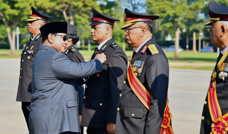 Prabowo Anugerahkan Tanda Kehormatan dan Pangkat Istimewa kepada Jajaran Polri